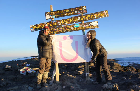 Yogen Früz at the top of Mount Kilimanjaro in Tanzania, Africa!