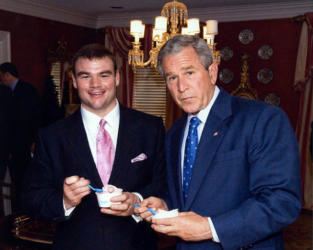 President George W Bush enjoys Yogen Fruz